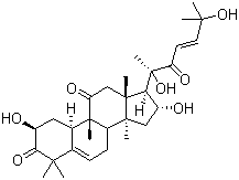 structure of CAS# 3877-86-9, Cucurbitacin D;17-[(3E)-1,5-Dihydroxy-1,5-dimethyl-2-oxohex-3-en-1-yl]-2,16-dihydroxy-4,4,9,14-tetramethylestr-5-ene-3,11-dione
