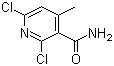 结构式 CAS# 38841-54-2, 2,6-二氯-4-甲基-3-吡啶甲酰胺