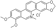 结构式 CAS# 3895-92-9, 盐酸白屈菜红碱; 白菜屈红碱氯化物; 白屈菜赤碱氯化物