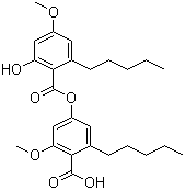 2'-O-甲基配列地衣酸分子结构 (CAS 38968-07-9)