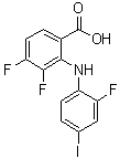 structure of CAS# 391211-97-5, 2-(2-Fluoro-4-iodoanilino)-3,4-difluorobenzoic acid;3,4-Difluoro-2-(2-fluoro-4-iodophenylamino)benzoic acid