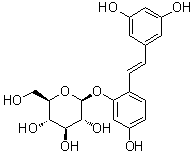 Oxyresveratrol 2'-O-beta-D-glucopyranoside molecular structure (CAS 392274-22-5)