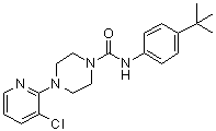 结构式 CAS# 393514-24-4, 4-(3-氯-2-吡啶基)-N-[4-叔丁基苯基]-1-哌嗪甲酰胺