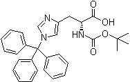 N-[(1,1-Dimethylethoxy)carbonyl]-1-(triphenylmethyl)-D-histidine molecular structure (CAS 393568-74-6)