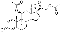 9-氟-11beta,17,21-三羟基-16alpha-甲基孕甾-1,4-二烯-3,20-二酮 11,21-二乙酸酯分子结构 (CAS 3949-26-6)