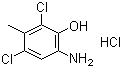structure of CAS# 39549-31-0, 2-Amino-4,6-dichloro-5-methylphenol hydrochloride;6-Amino-2,4-dichloro-m-cresol hydrochloride; 6-Amino-2,4-dichloro-3-methylphenol hydrochloride