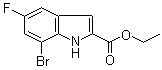 结构式 CAS# 396076-60-1, 7-溴-5-氟-1H-吲哚-2-羧酸乙酯