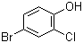 2-氯-4-溴苯酚分子结构 (CAS 3964-56-5)