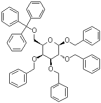 苄基 2,3,4-三-O-苄基-6-O-三苯甲基-beta-D-吡喃半乳糖苷分子结构 (CAS 39687-22-4)