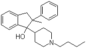 1-(1-Butyl-4-piperidyl)-2-methyl-2-phenyl-1-indanol molecular structure (CAS 3977-79-5)