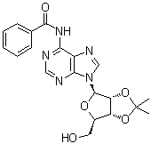 N6-苯甲酰基-2',3'-O-异丙亚基腺苷分子结构 (CAS 39947-04-1)