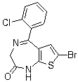 7-Bromo-5-(2-chlorophenyl)-1,3-dihydro-2H-thieno[2,3-e]-1,4-diazepin-2-one molecular structure (CAS 40017-65-0)
