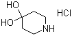 结构式 CAS# 40064-34-4, 4-哌啶酮水合盐酸盐; 4,4-哌啶二醇盐酸盐