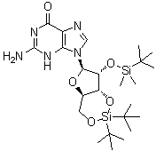 3',5'-O-[Bis(1,1-methylethyl)silylene]-2'-O-[(1,1-dimethylethyl)dimethylsilyl]guanosine molecular structure (CAS 401812-99-5)