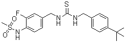 N-[4-[[[[[[4-(1,1-Dimethylethyl)phenyl]methyl]amino]thioxomethyl]amino]methyl]-2-fluorophenyl]methanesulfonamide molecular structure (CAS 401907-26-4)