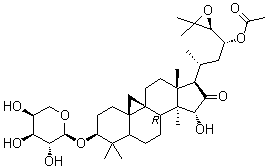 (3beta,15alpha,23R,24S)-23-(Acetyloxy)-3-(alpha-L-arabinopyranosyloxy)-24,25-epoxy-15-hydroxy-9,19-cyclolanostan-16-one molecular structure (CAS 402513-88-6)