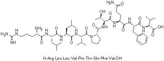 L-Arginyl-L-leucyl-L-leucyl-L-valyl-L-prolyl-L-threonyl-L-glutaminyl-L-phenylalanyl-L-valine molecular structure (CAS 403482-79-1)