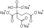 2-膦酸丁烷-1,2,4-三羧酸钠盐分子结构 (CAS 40372-66-5)