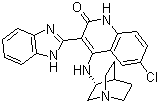 structure of CAS# 405168-58-3, CHIR 124;4-[((3S)-1-Azabicyclo[2.2.2]oct-3-yl)amino]-3-(1H-benzimidazol-2-yl)-6-chloroquinolin-2(1H)-one