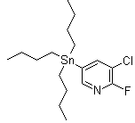 structure of CAS# 405556-97-0, 3-Chloro-2-fluoro-5-(tributylstannyl)pyridine