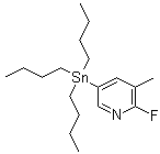 2-Fluoro-3-methyl-5-(tributylstannyl)pyridine molecular structure (CAS 405556-98-1)