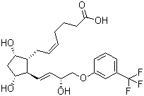 structure of CAS# 40666-16-8, Fluprostenol;(5Z)-rel-7-[(1R,2R,3R,5S)-3,5-Dihydroxy-2-[(1E,3R)-3-hydroxy-4-[3-(trifluoromethyl)phenoxy]-1-butenyl]cyclopentyl]-5-heptenoic acid