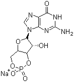 structure of CAS# 40732-48-7, Guanosine 3',5'-cyclic monophosphate sodium salt