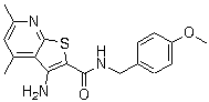 3-Amino-N-[(4-methoxyphenyl)methyl]-4,6-dimethylthieno[2,3-b]pyridine-2-carboxamide molecular structure (CAS 409351-28-6)