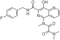 N1-[7-[[(4-Fluorobenzyl)amino]carbonyl]-8-hydroxy-1,6-naphthyridin-5-yl]-N1,N2,N2-trimethylethanediamide molecular structure (CAS 410545-90-3)