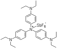 三[4-(二乙氨基)苯基]铵六氟锑酸盐分子结构 (CAS 41494-34-2)