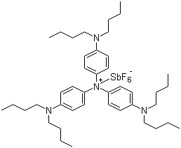 三[4-(二丁氨基)苯基]铵六氟锑酸盐分子结构 (CAS 41494-35-3)