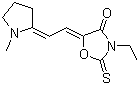 3-Ethyl-5-[(1-methyl-2-pyrrolidinylidene)ethylidene]-2-thioxooxazolidin-4-one molecular structure (CAS 41504-26-1)