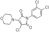 结构式 CAS# 415713-60-9, RI-1; 3-氯-1-(3,4-二氯苯基)-4-(4-吗啉基)-1H-吡咯-2,5-二酮