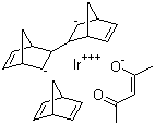 结构式 CAS# 41612-46-8, 三(降冰片二烯)(乙酰基丙酮酸)铱(III)