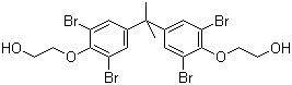 structure of CAS# 4162-45-2, 4,4'-Isopropylidenebis[2-(2,6-dibromophenoxy)ethanol];2,2-Bis{3,5-dibromo-4-(2-hydroxyethoxy)phenyl}propane