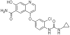 4-[3-Chloro-4-[[(cyclopropylamino)carbonyl]amino]phenoxy]-7-hydroxy-6-quinolinecarboxamide molecular structure (CAS 417717-04-5)