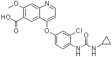 4-[3-Chloro-4-[[(cyclopropylamino)carbonyl]amino]phenoxy]-7-methoxy-6-quinolinecarboxylic acid molecular structure (CAS 417717-21-6)
