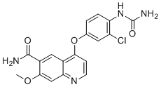 structure of CAS# 417719-51-8, Descyclopropyl Lenvatinib;4-(3-Chloro-4-ureidophenoxy)-7-methoxyquinoline-6-carboxamide
