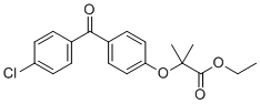 structure of CAS# 42019-08-9, Fenofibrate EP Impurity E;Ethyl 2-[4-(4-chlorobenzoyl)phenoxy]-2-methylpropanoate