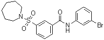 structure of CAS# 420831-40-9, N-(3-Bromophenyl)-3-[(hexahydro-1H-azepin-1-yl)sulfonyl]-benzamide