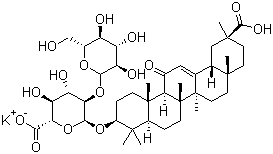 Monopotassium glycyrrhizinate molecular structure (CAS 42294-03-1)