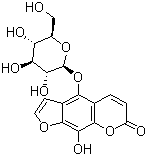 8-羟基-5-O-beta-D-吡喃葡萄糖补骨脂素分子结构 (CAS 425680-98-4)