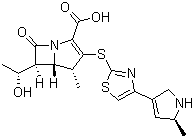 structure of CAS# 426253-04-5, (4R,5S,6S)-3-[[4-[(5S)-2,5-Dihydro-5-methyl-1H-pyrrol-3-yl]-2-thiazolyl]thio]-6-[(1R)-1-hydroxyethyl]-4-methyl-7-oxo-1-azabicyclo[3.2.0]hept-2-ene-2-carboxylic acid