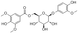 4-Hydroxy-3-methoxyphenyl O-beta-D-(6'-O-syringate)glucopyranoside molecular structure (CAS 426821-85-4)
