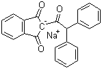2-(2,2-Diphenylacetyl)-1H-indene-1,3(2H)-dione ion(1-) sodium salt (1:1) molecular structure (CAS 42721-99-3)