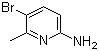 2-氨基-5-溴-6-甲基吡啶分子结构 (CAS 42753-71-9)