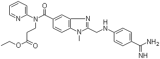 structure of CAS# 429658-95-7, N-[[2-[[[4-(Aminoiminomethyl)phenyl]amino]methyl]-1-methyl-1H-benzimidazol-5-yl]carbonyl]-N-2-pyridinyl-beta-alanine ethyl ester