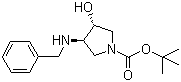 structure of CAS# 429673-83-6, (3R,4R)-N-Boc-3-(benzylamino)-4-hydroxypyrrolidine;(3R,4R)-tert-Butyl 3-(benzylamino)-4-hydroxypyrrolidine-1-carboxylate; (3R,4R)-3-Hydroxy-4-[(phenylmethyl)amino]-1-pyrrolidinecarboxylic acid 1,1-dimethylethyl ester