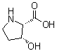 结构式 CAS# 4298-05-9, 顺式-3-羟基-DL-脯氨酸
