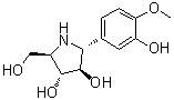 (2R,3R,4R,5R)-2-(3-羟基-4-甲氧基苯基)-5-(羟基甲基)-3,4-吡咯烷二醇分子结构 (CAS 431981-74-7)